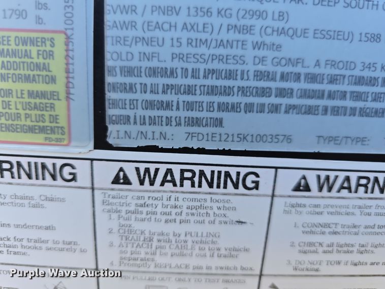 image for item DW3912 2019 Deep South Cargo enclosed cargo trailer