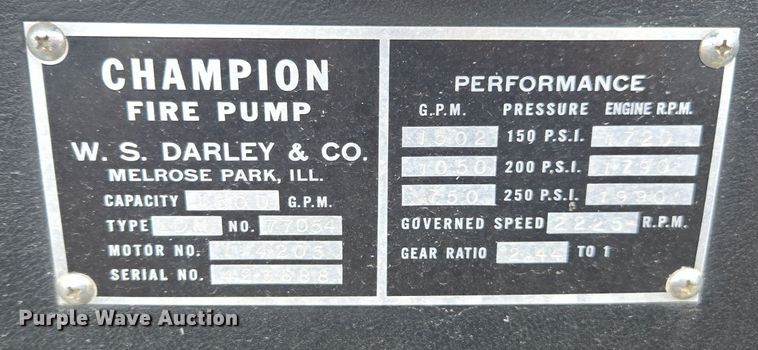 image for item DX1592 1984 Spartan pumper fire truck