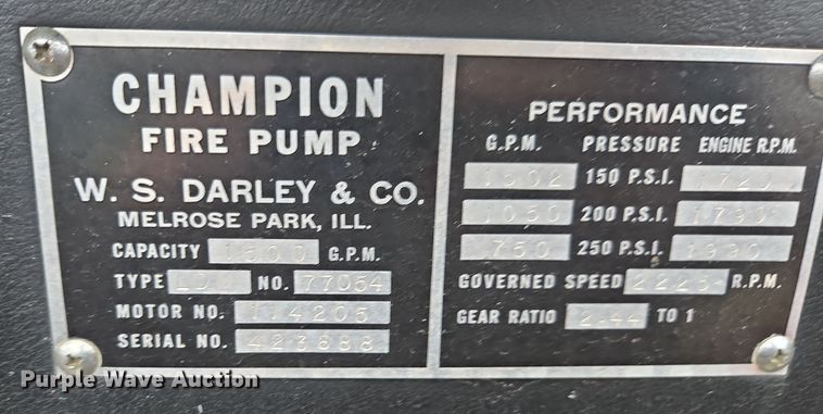 image for item DX1592 1984 Spartan pumper fire truck