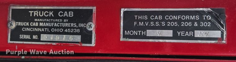 image for item DX1592 1984 Spartan pumper fire truck