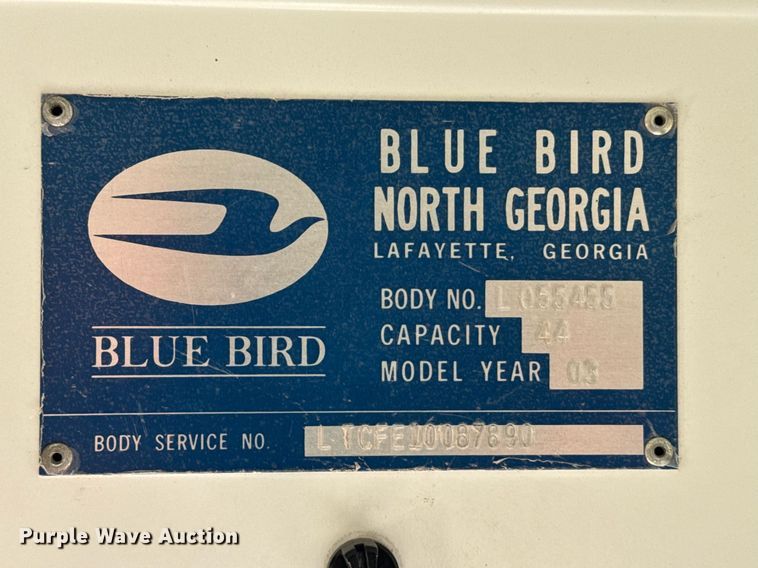 image for item DX3836 2004 Bluebird TC2000 school bus