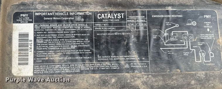 image for item DX3863 1992 Chevrolet C1500 pickup truck