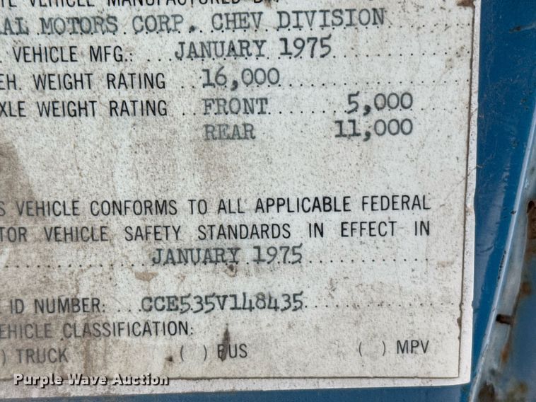 image for item DX3879 1975 Chevrolet C50 dump truck