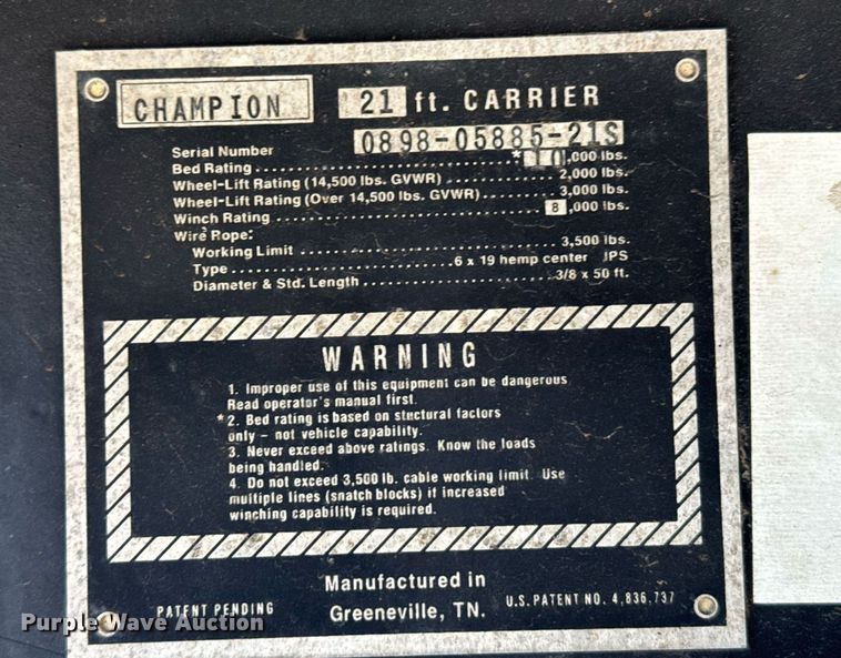 image for item DX3892 1999 GMC C6500 rollback truck