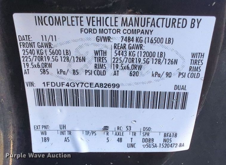 image for item EG2272 2012 Ford F450 Super Duty  box truck