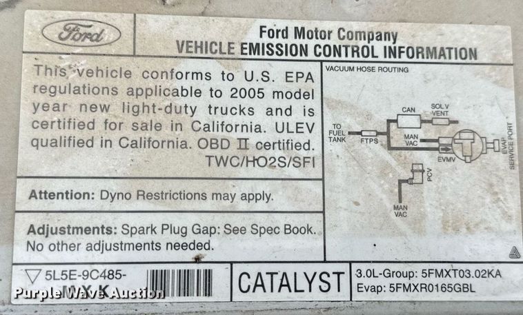 image for item EH7381 2005 Ford Ranger SuperCab pickup truck