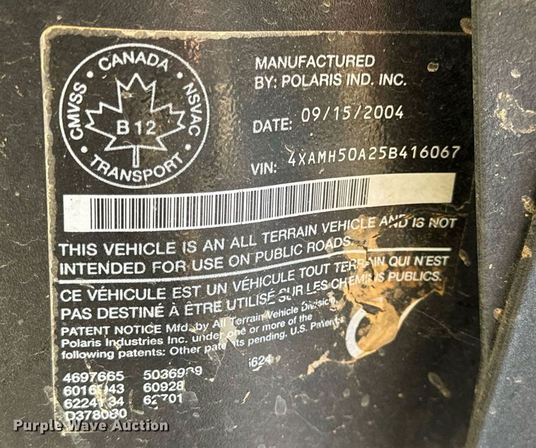 image for item EH7384 2005 Polaris Sportsman 500 ATV