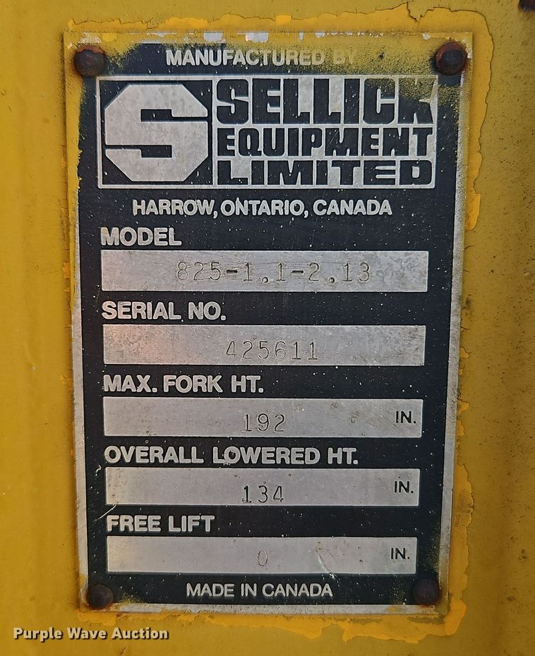 image for item EI8603 Sellick 8000 forklift