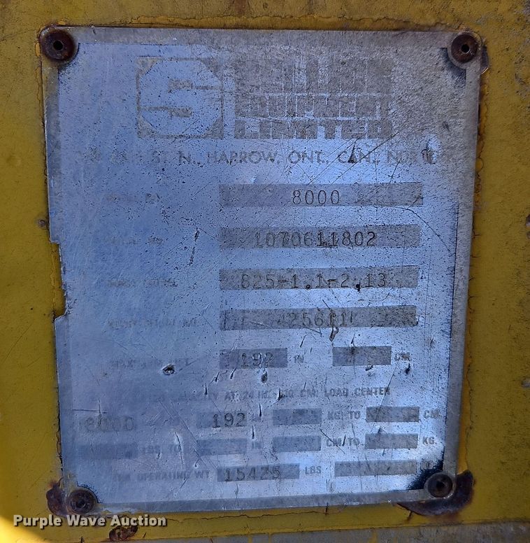 image for item EI8603 Sellick 8000 forklift