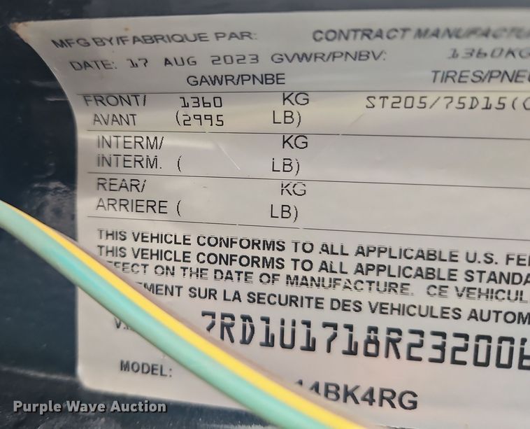 image for item EI8616 2024 Orange Line SU35-14BK4RG utility trailer