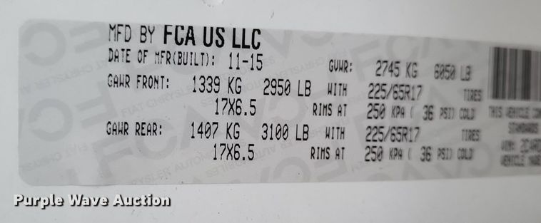 image for item EJ8128 2016 Dodge  Grand Caravan SXT van