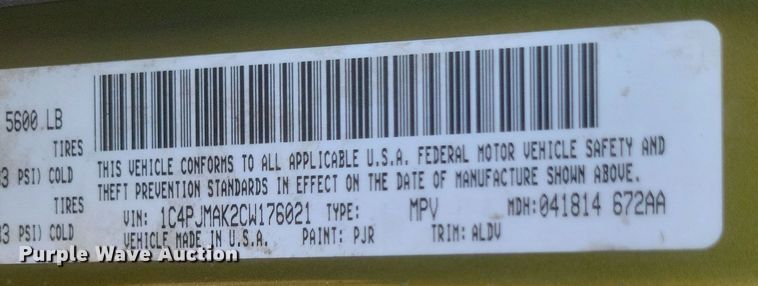 image for item EJ8130 2012 Jeep Liberty SUV