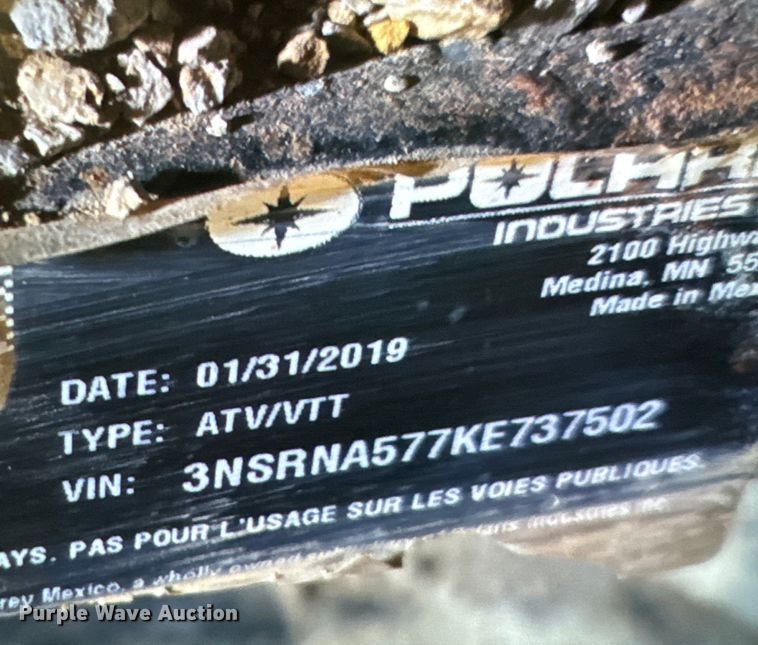 image for item EQ3730 2019 Polaris  Ranger Crew 570  utility vehicle