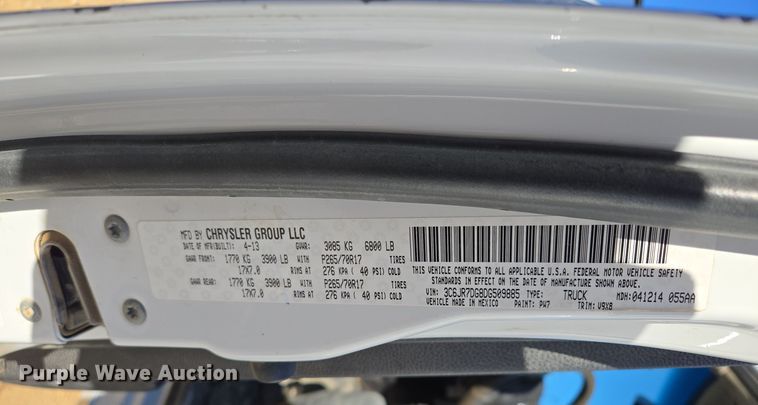 image for item EQ3745 2013 Dodge  Ram 1500 pickup truck