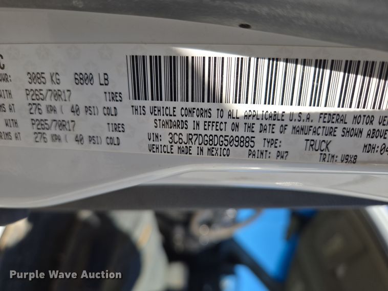 image for item EQ3745 2013 Dodge  Ram 1500 pickup truck