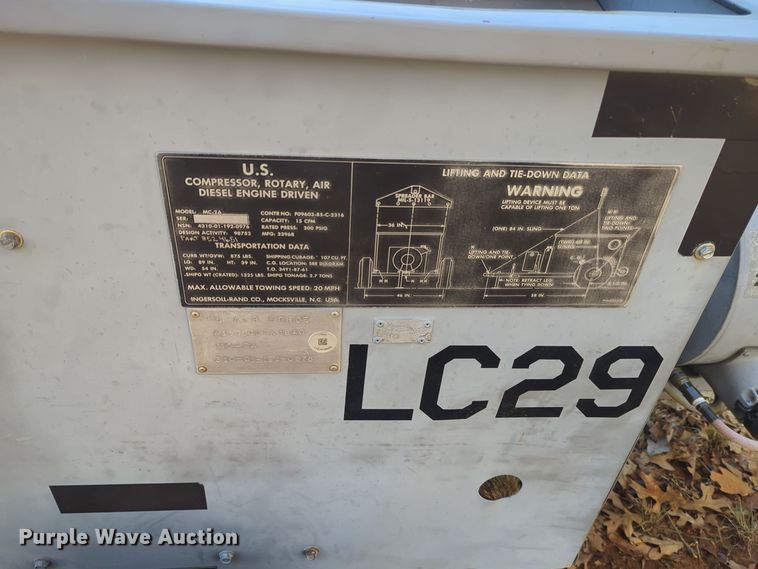 image for item ER4550 Ingersoll Rand MC-2A air compressor