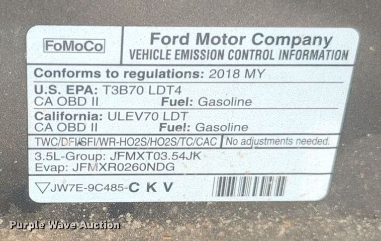 image for item ER4594 2018 Ford F150 SuperCrew pickup truck