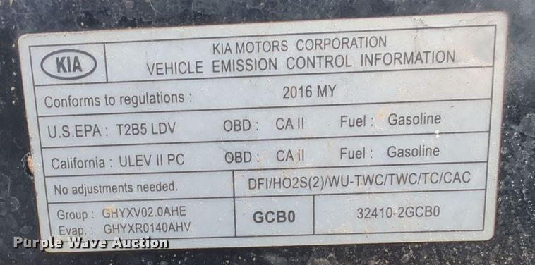 image for item ER4610 2016 Kia Optima 