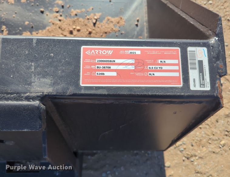 image for item ER4665 2021 Arrow 2306605BUN skid steer bucket