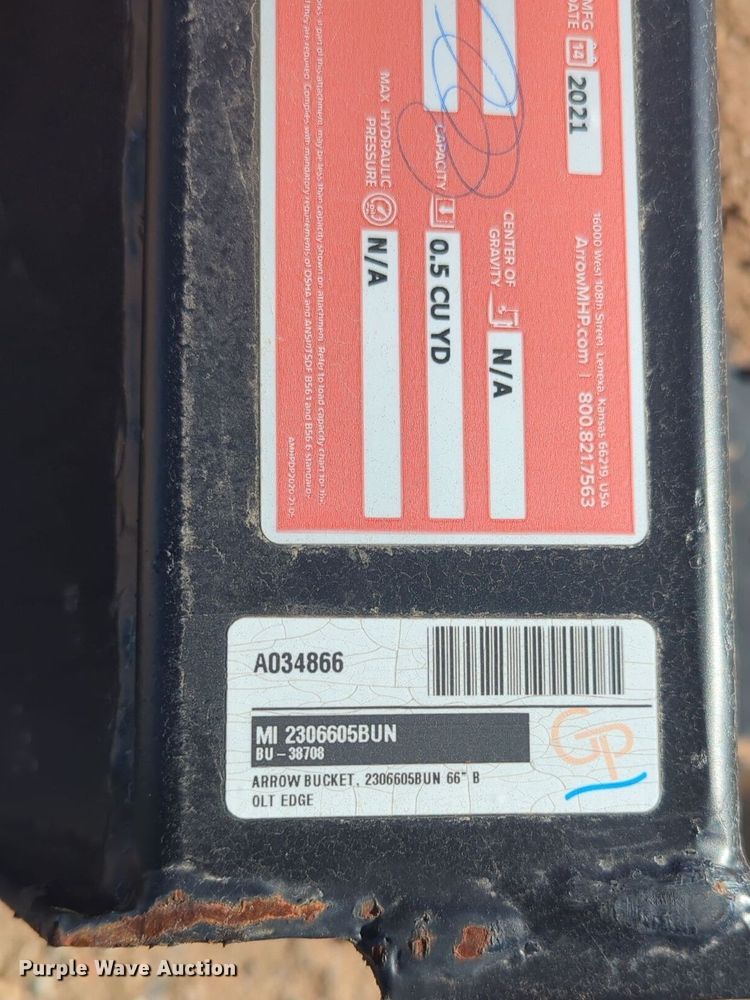image for item ER4665 2021 Arrow 2306605BUN skid steer bucket