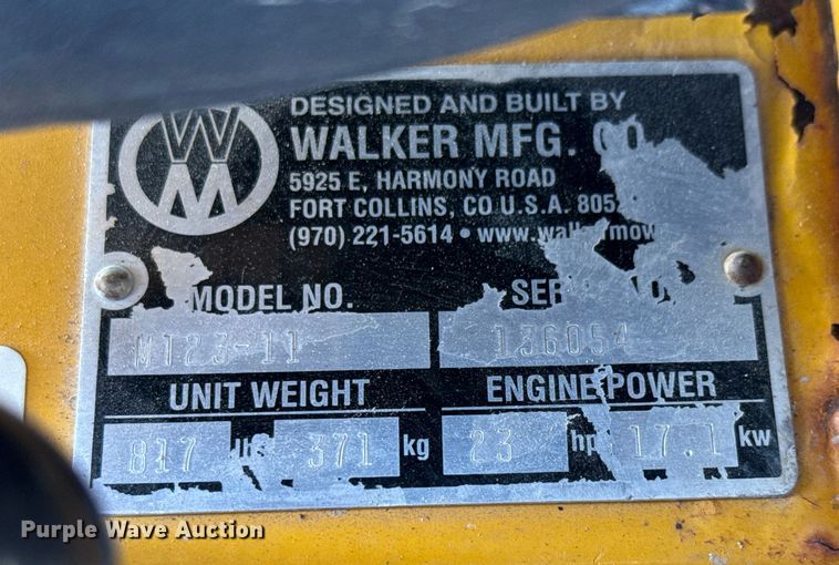 image for item LH9340 Walker T23 ZTR lawn mower