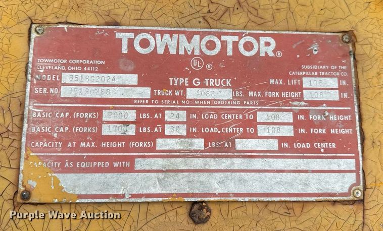 image for item OG9779 Towmotor  351SG2024 forklift