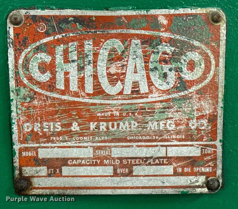 image for item OJ9315 Detroit 56-A press brake