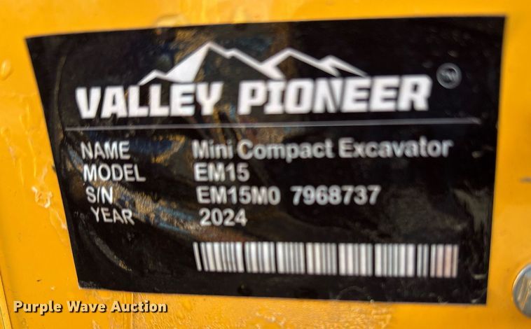 image for item OK9329 2024 Valley Pioneer EM15 mini excavator