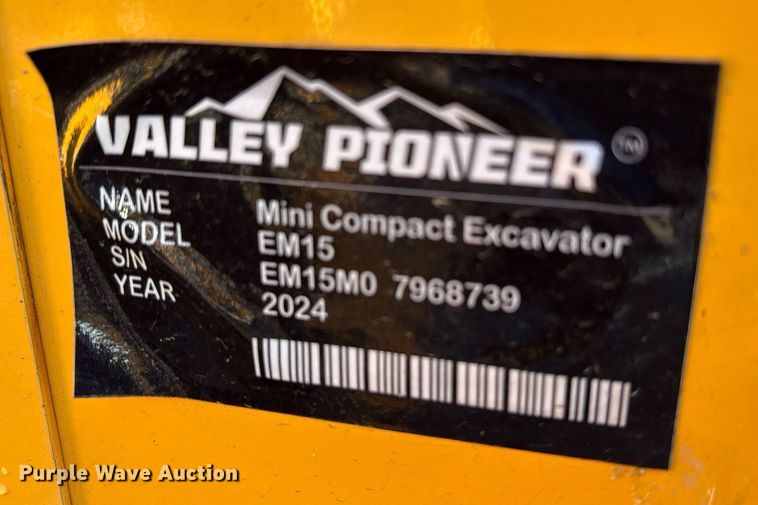 image for item OK9331 2024 Valley Pioneer EM15 mini excavator