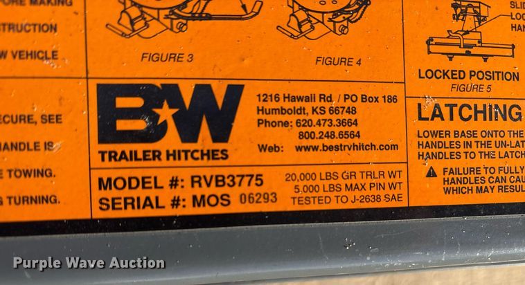 image for item OK9418 B&W  Companion RVB3775 fifth wheel hitch