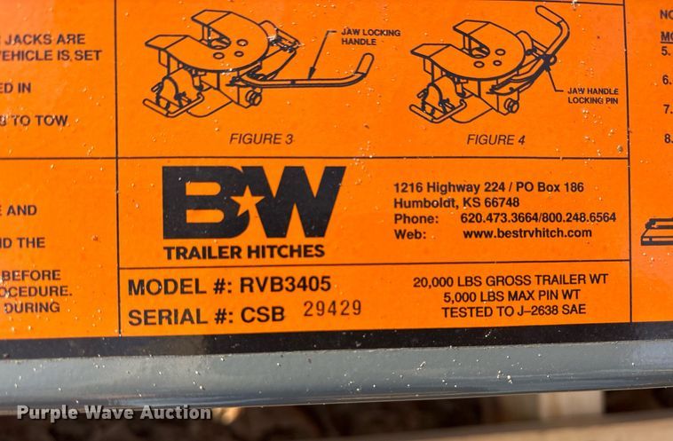 image for item OK9419 B&W  Companion RVB3405 fifth wheel hitch