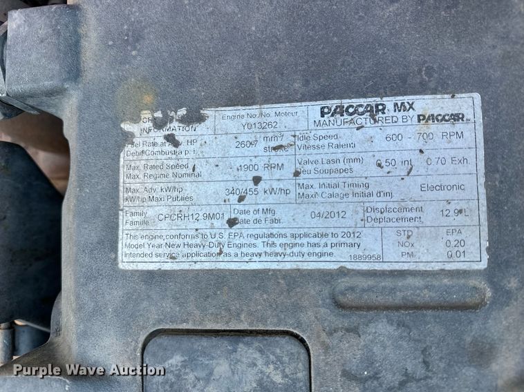 image for item DF8440 2012 Peterbilt 388 dump truck