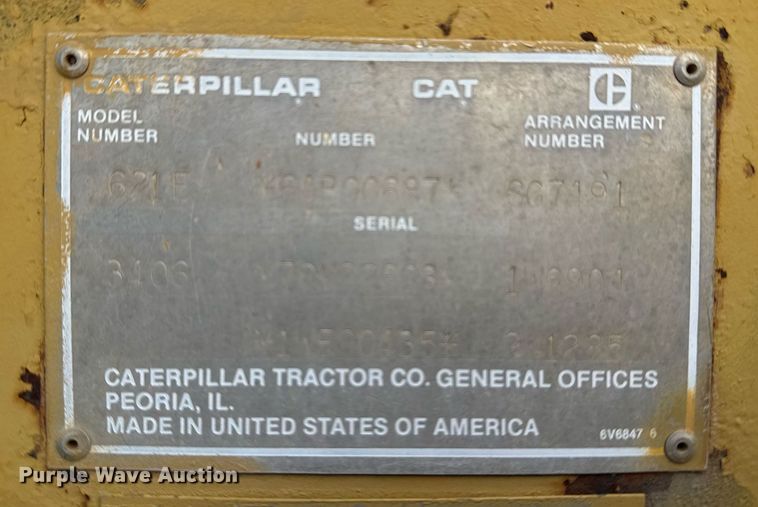 image for item DJ9722 1987 Caterpillar 621E conventional scraper 