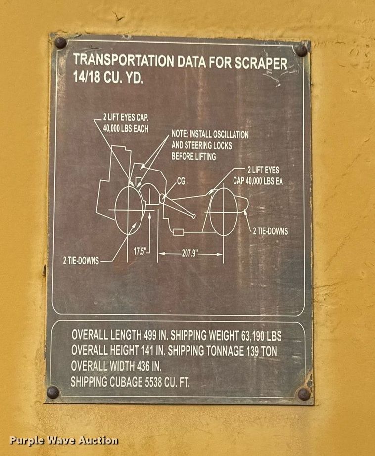 image for item DJ9729 1986 Caterpillar 621B conventional scraper 