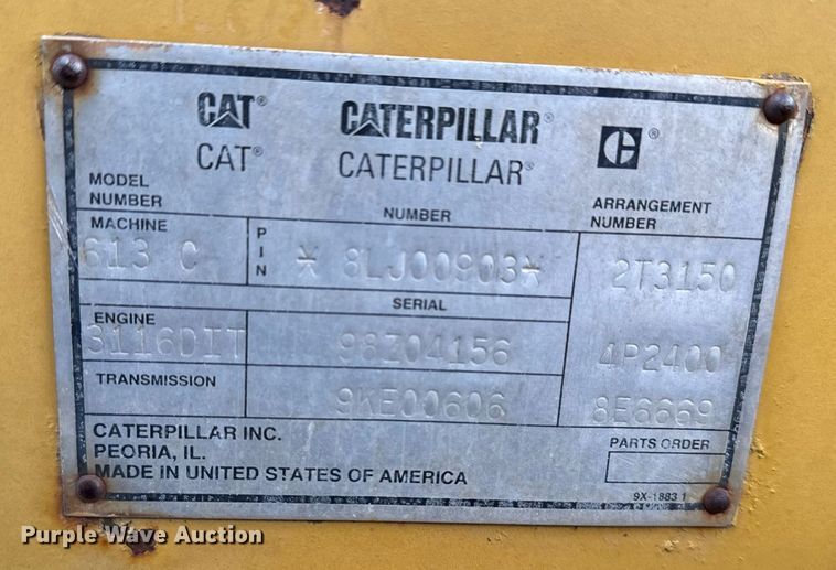 image for item DJ9732 1994 Caterpillar 613C elevating scraper