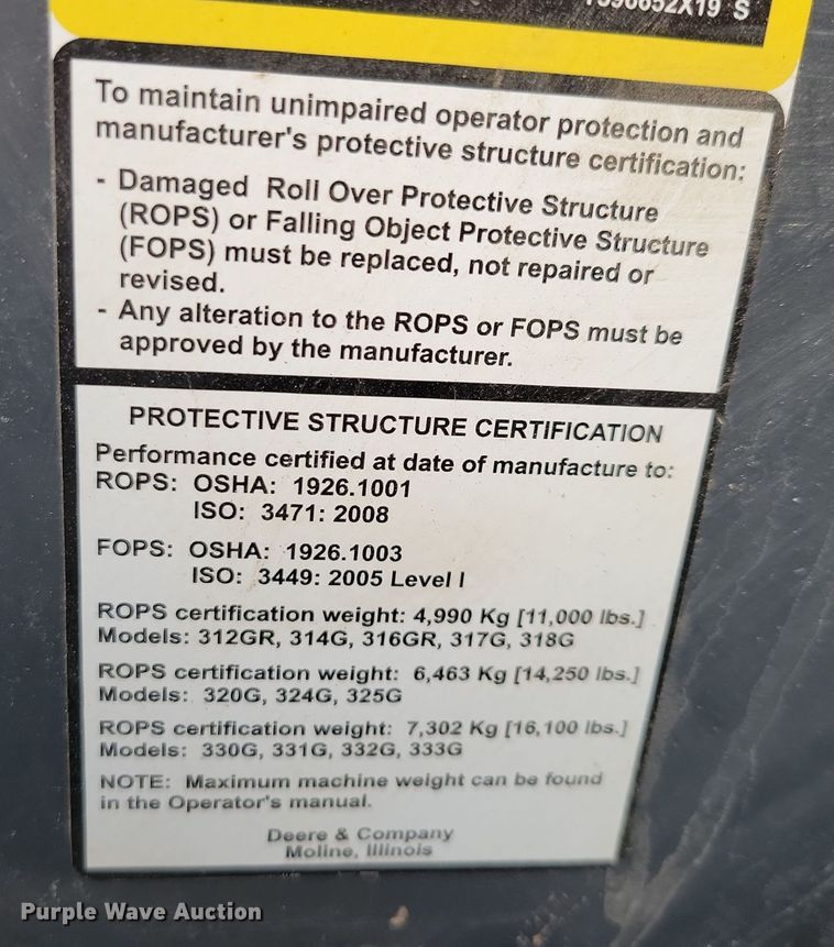 image for item DN3632 2021 John Deere 333G tracked skid steer loader