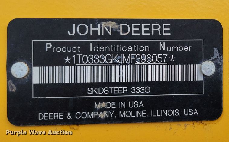 image for item DN3632 2021 John Deere 333G tracked skid steer loader