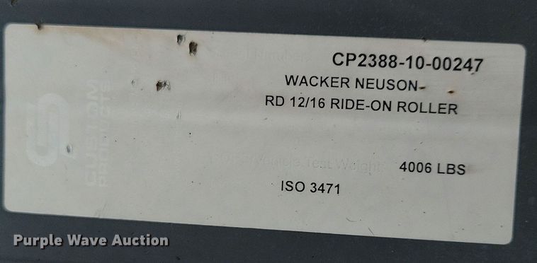 image for item DN3638 2015 Wacker Nueson RD12 double drum vibratory roller