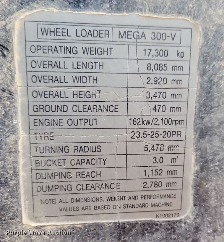 image for item DN3641 2005 Daewoo Mega 300V wheel loader