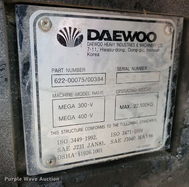 image for item DN3641 2005 Daewoo Mega 300V wheel loader