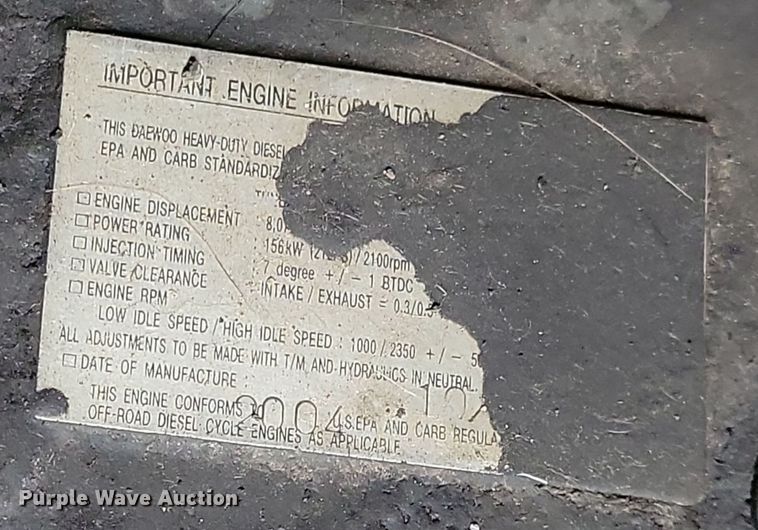 image for item DN3641 2005 Daewoo Mega 300V wheel loader