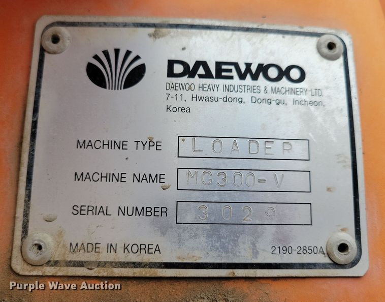 image for item DN3641 2005 Daewoo Mega 300V wheel loader