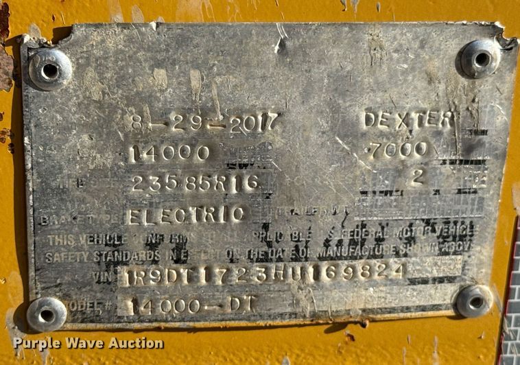 image for item DO0540 2017 Region Welding 14000-DT dump trailer