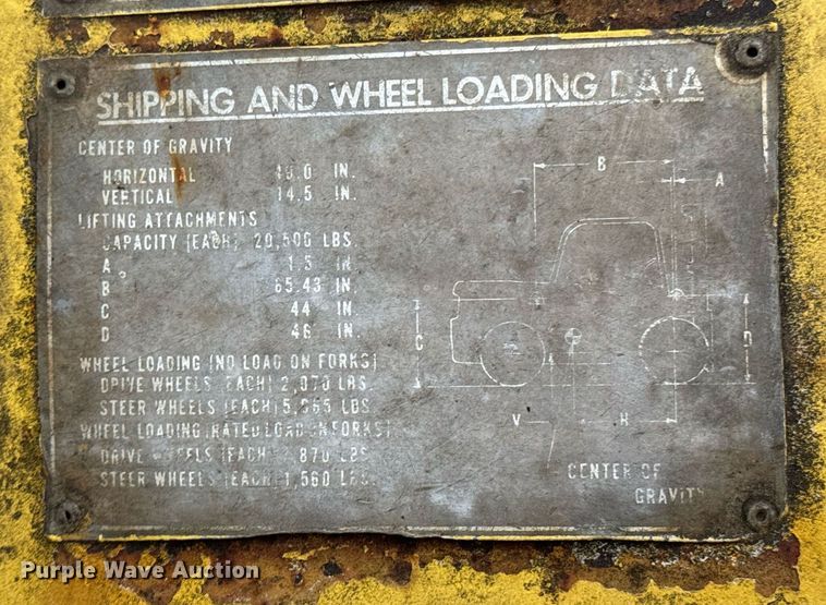 image for item DO0561 1971 Hyster H150F forklift