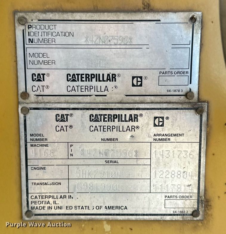 image for item DP6013 1998 Caterpillar 416C backhoe