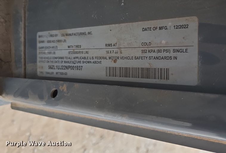 image for item DP6040 2022 Thunder Creek MTT920-G3 fuel trailer