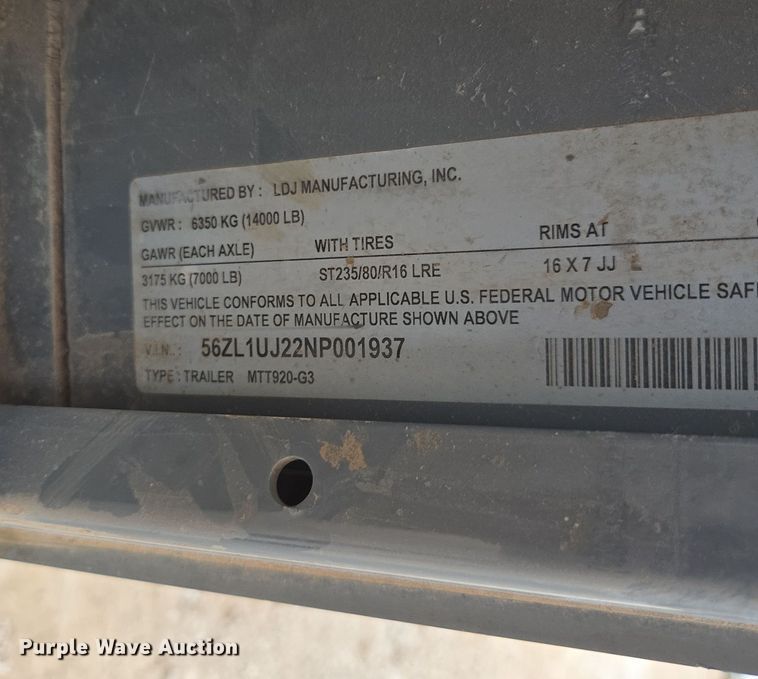 image for item DP6040 2022 Thunder Creek MTT920-G3 fuel trailer