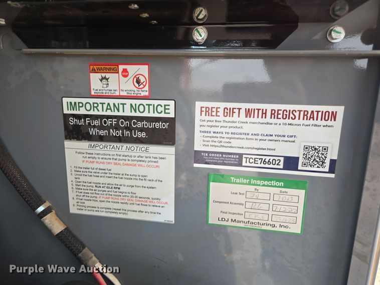 image for item DP6041 2023 Thunder Creek MTT920-G3 fuel trailer