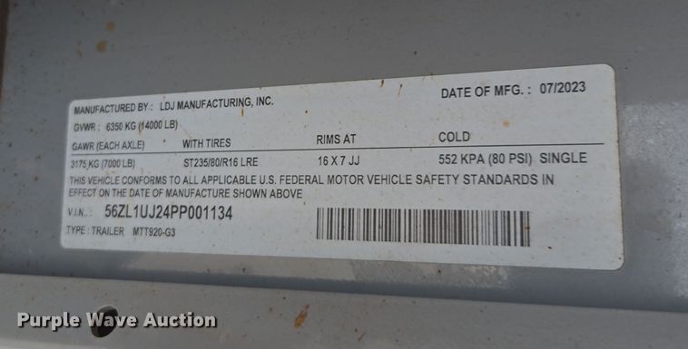 image for item DP6041 2023 Thunder Creek MTT920-G3 fuel trailer