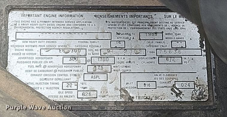 image for item DQ3814 1990 Mack CH600 dump truck